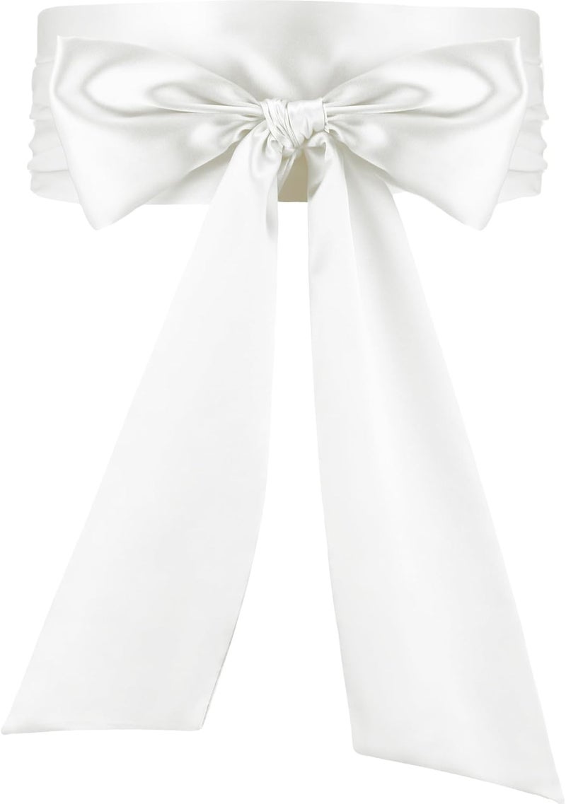 Glitopper Women Satin Waist Belts Dress Sash Waist Belt for Special Occasion Bridal Wedding Prom Formal 3.5'' Wide - Image 1